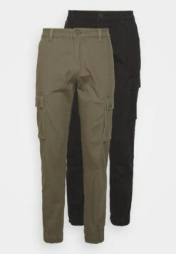 Pier One 2 Pack - Cargobroek - Olive/Black -Pier One Verkoopwinkel 07d111b72b7b4304bcd405fc18ad6beb