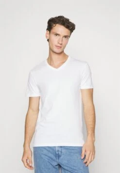 Pier One V Neck Bird Tonal 3 Pack - T-Shirt Basic - Light Brown/White/Dark Blue -Pier One Verkoopwinkel 1f5463f9c0604b97998b18e77595bc5f