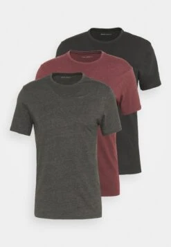 Pier One 3 Pack - T-Shirt Basic - Black/Mottled Dark Grey/Bordeaux -Pier One Verkoopwinkel 3a3d359b577841e6a576172d8b53126f