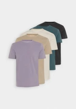 Pier One 5 Pack - T-Shirt Basic - White/Off-White/Lilac -Pier One Verkoopwinkel 457fc2dd907744f0aad3de7198ff6a0b