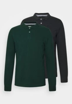 Pier One Long Sleeve 2 Pack- Poloshirt - Dark Grey/Khaki -Pier One Verkoopwinkel 797d6a7ee480495b8e72e1155193494c