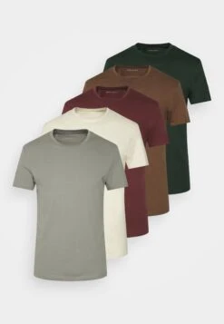 Pier One 5 Pack - T-Shirt Basic - Bordeaux/Light Grey/Brown -Pier One Verkoopwinkel 83cca5e18c004829aaae044651c3ddc2