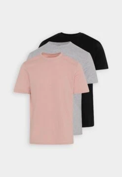 Pier One 3 Pack - T-Shirt Basic - Mottled Light Grey/Pink/Black -Pier One Verkoopwinkel 99867f7702c549b5b66de9a87bff9eae