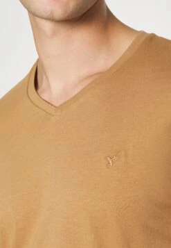 Pier One V Neck Bird Tonal 3 Pack - T-Shirt Basic - Light Brown/White/Dark Blue -Pier One Verkoopwinkel dbb41cfafe134396801079ad8aaa0b0b